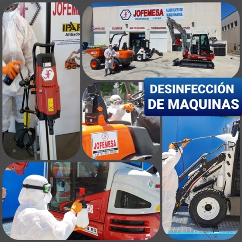 Jofemesa Desinfecta Todas las Maquinas de la Delegacion de Alquiler de Maquinaria en Madrid Desinfeccion de Maquinas en 3 pasos